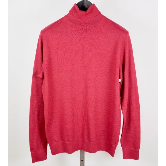 New Banana Republic sz Medium Tall turtleneck red merino wool - Picture 1 of 6